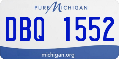 MI license plate DBQ1552