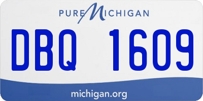 MI license plate DBQ1609