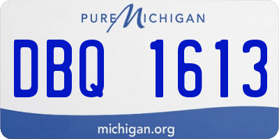 MI license plate DBQ1613