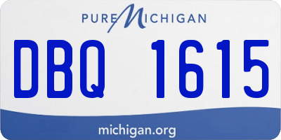 MI license plate DBQ1615