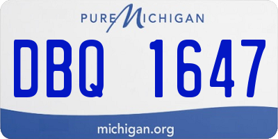 MI license plate DBQ1647