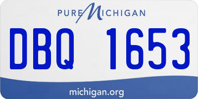 MI license plate DBQ1653
