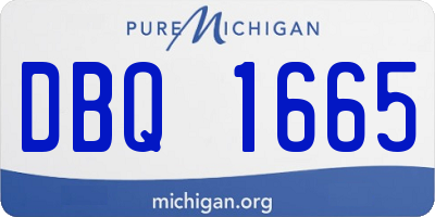 MI license plate DBQ1665