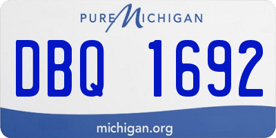 MI license plate DBQ1692