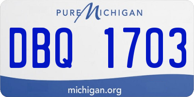 MI license plate DBQ1703