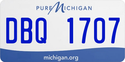 MI license plate DBQ1707