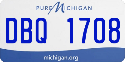 MI license plate DBQ1708