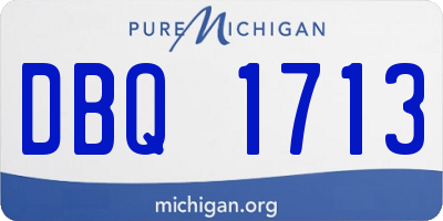MI license plate DBQ1713
