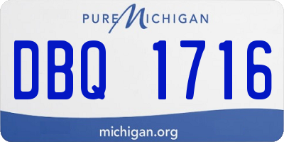 MI license plate DBQ1716