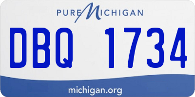 MI license plate DBQ1734