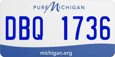 MI license plate DBQ1736