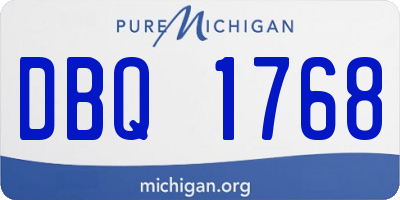 MI license plate DBQ1768