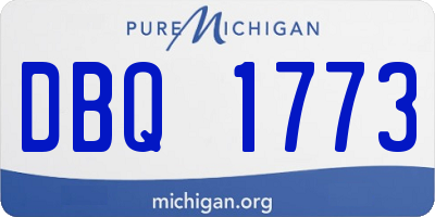 MI license plate DBQ1773