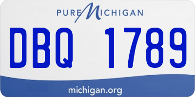MI license plate DBQ1789