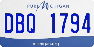 MI license plate DBQ1794