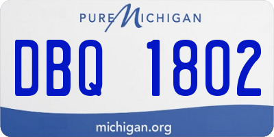 MI license plate DBQ1802