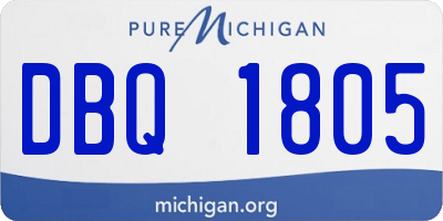 MI license plate DBQ1805