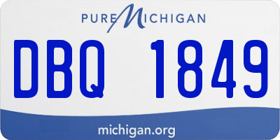 MI license plate DBQ1849