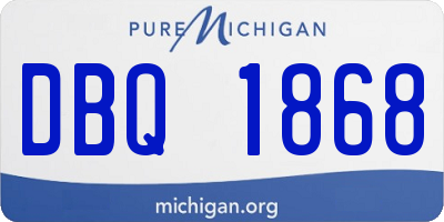 MI license plate DBQ1868