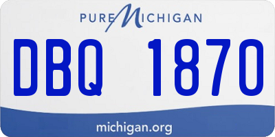 MI license plate DBQ1870