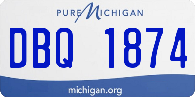 MI license plate DBQ1874