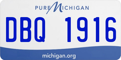 MI license plate DBQ1916