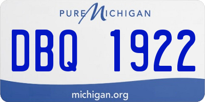 MI license plate DBQ1922