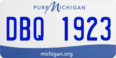 MI license plate DBQ1923