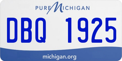 MI license plate DBQ1925