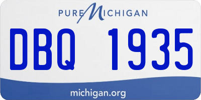 MI license plate DBQ1935