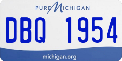 MI license plate DBQ1954
