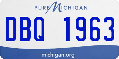 MI license plate DBQ1963