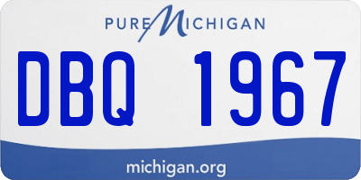 MI license plate DBQ1967