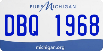MI license plate DBQ1968