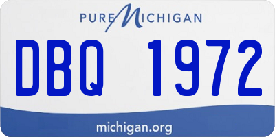 MI license plate DBQ1972