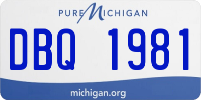 MI license plate DBQ1981