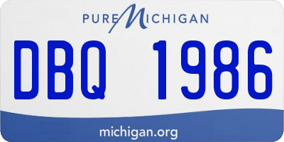 MI license plate DBQ1986