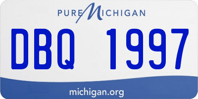 MI license plate DBQ1997