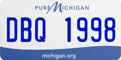 MI license plate DBQ1998