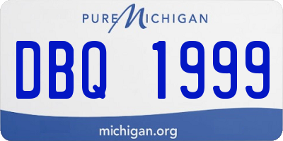 MI license plate DBQ1999
