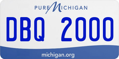 MI license plate DBQ2000
