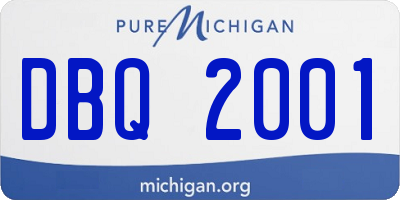 MI license plate DBQ2001