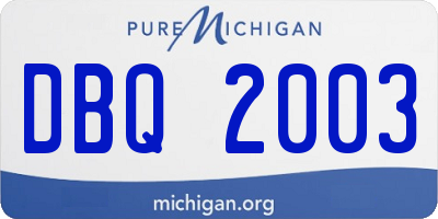 MI license plate DBQ2003