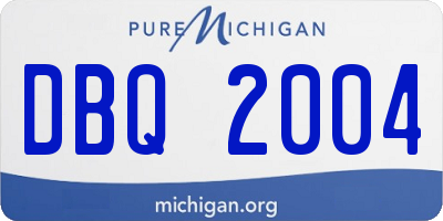 MI license plate DBQ2004
