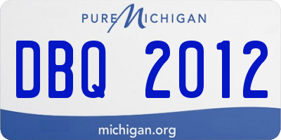 MI license plate DBQ2012