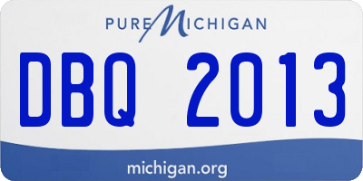 MI license plate DBQ2013