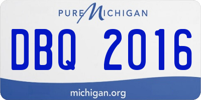 MI license plate DBQ2016