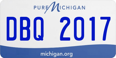 MI license plate DBQ2017