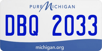MI license plate DBQ2033