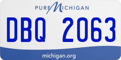MI license plate DBQ2063